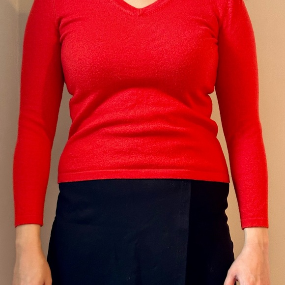 Bright Red Merino Shirt 💋 - Picture 2 of 4